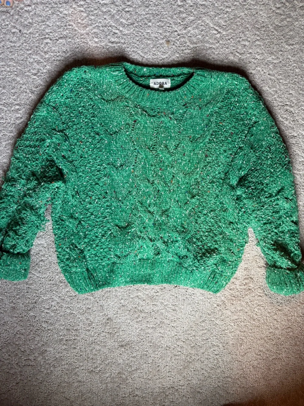 ADORA Emerald Cable Knit Crewneck Sweater - Picture 2 of 4
